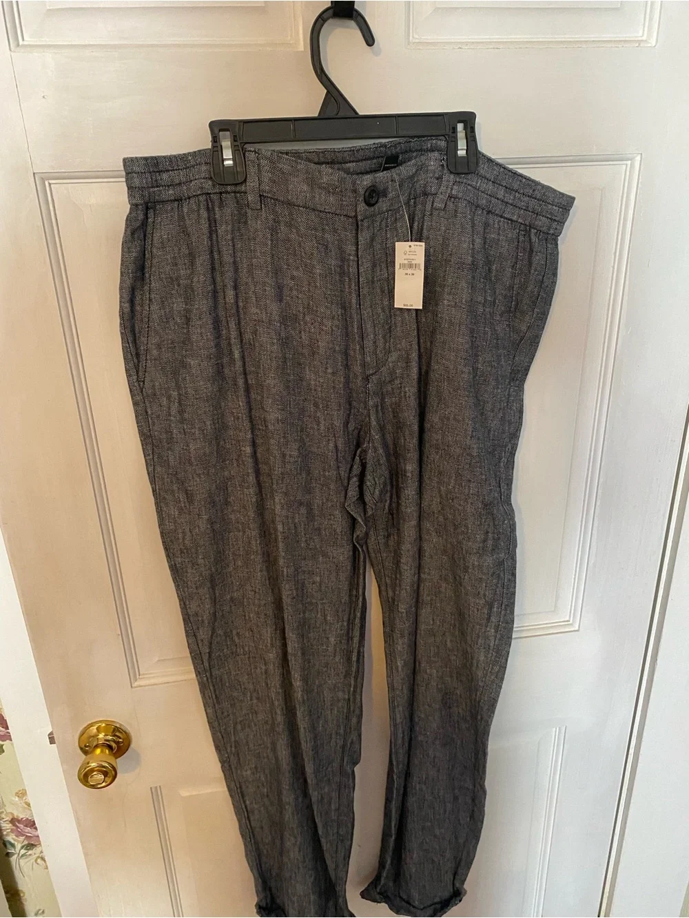 Banana Republic Slate Gray Linen-Blend Trousers